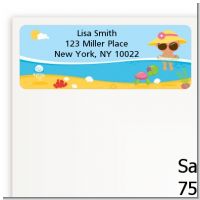 Beach Baby Hispanic Girl - Baby Shower Return Address Labels