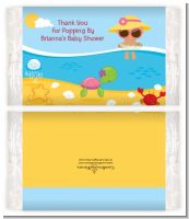 Beach Baby Hispanic Girl - Personalized Popcorn Wrapper Baby Shower Favors