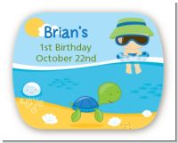 Beach Boy - Personalized Birthday Party Rounded Corner Stickers