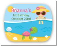 Beach Girl - Personalized Birthday Party Rounded Corner Stickers