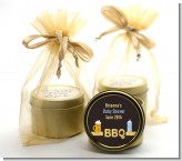 Beer and Baby Talk - Baby Shower Gold Tin Candle Favors