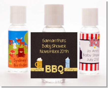 Beer and Baby Talk - Personalized Baby Shower Hand Sanitizers Favors