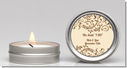 Beige & Brown - Bridal Shower Candle Favors