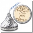 Beige & Brown - Hershey Kiss Bridal Shower Sticker Labels thumbnail