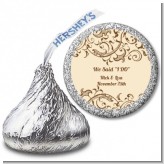 Beige & Brown - Hershey Kiss Bridal Shower Sticker Labels