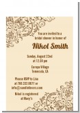 Beige & Brown - Bridal Shower Petite Invitations