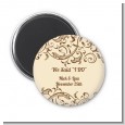 Beige & Brown - Personalized Bridal Shower Magnet Favors thumbnail