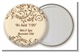 Beige & Brown - Personalized Bridal Shower Pocket Mirror Favors thumbnail