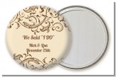 Beige & Brown - Personalized Bridal Shower Pocket Mirror Favors