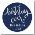 Best Day Ever - Round Personalized Bridal Shower Sticker Labels thumbnail