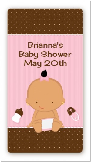 Baby Girl Hispanic - Custom Rectangle Baby Shower Sticker/Labels