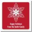 Big Red Snowflake - Square Personalized Christmas Sticker Labels thumbnail