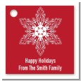 Big Red Snowflake - Personalized Christmas Card Stock Favor Tags thumbnail