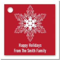 Big Red Snowflake - Personalized Christmas Card Stock Favor Tags