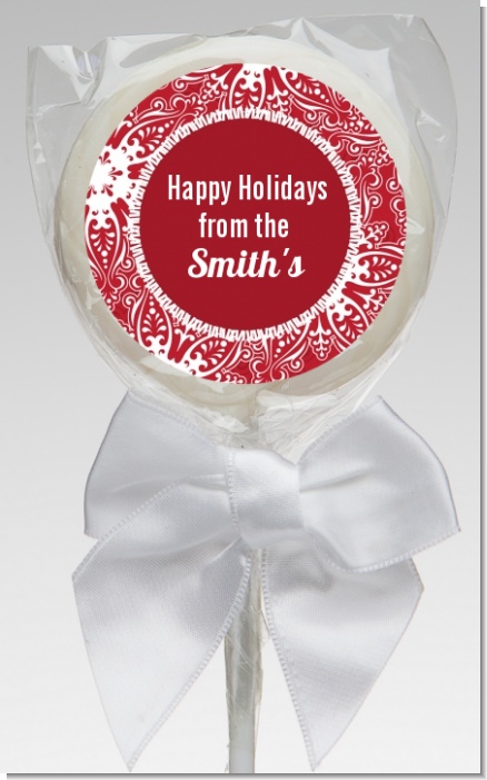 Big Red Snowflake - Personalized Christmas Lollipop Favors