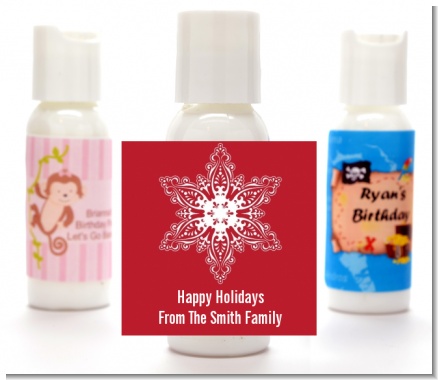 Big Red Snowflake - Personalized Christmas Lotion Favors