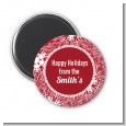 Big Red Snowflake - Personalized Christmas Magnet Favors thumbnail