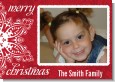 Big Red Snowflake - Personalized Photo Christmas Cards thumbnail