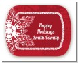 Big Red Snowflake - Personalized Christmas Rounded Corner Stickers thumbnail