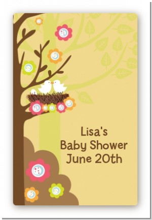 Bird's Nest - Custom Large Rectangle Baby Shower Sticker/Labels