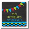 Birthday Boy Chalk Inspired - Square Personalized Birthday Party Sticker Labels thumbnail