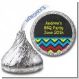 Birthday Boy Chalk Inspired - Hershey Kiss Birthday Party Sticker Labels thumbnail