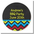 Birthday Boy Chalk Inspired - Round Personalized Birthday Party Sticker Labels thumbnail