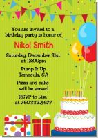 Birthday Cake - Birthday Party Invitations