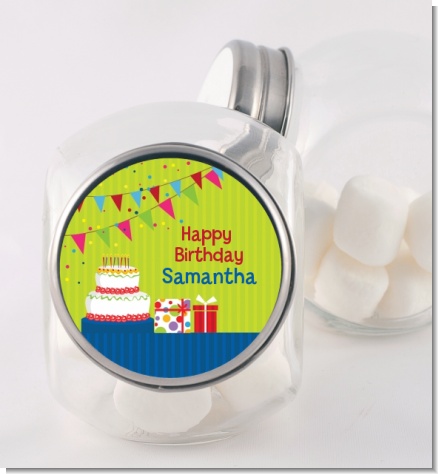 Birthday Cake - Personalized Birthday Party Candy Jar