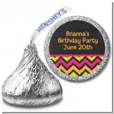 Birthday Girl Chalk Inspired - Hershey Kiss Birthday Party Sticker Labels