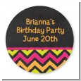 Birthday Girl Chalk Inspired - Round Personalized Birthday Party Sticker Labels thumbnail