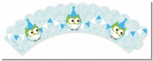 Owl Birthday Boy - Birthday Party Cupcake Wrappers