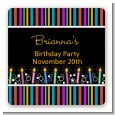 Birthday Wishes - Square Personalized Birthday Party Sticker Labels thumbnail