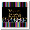 Birthday Wishes - Square Personalized Birthday Party Sticker Labels thumbnail