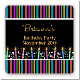 Birthday Wishes - Square Personalized Birthday Party Sticker Labels
