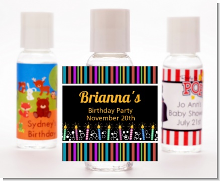 Birthday Wishes - Personalized Birthday Party Hand Sanitizers Favors