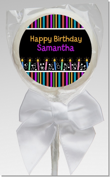 Birthday Wishes - Personalized Birthday Party Lollipop Favors