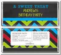 Birthday Boy Chalk Inspired - Personalized Birthday Party Candy Bar Wrappers