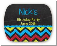 Birthday Boy Chalk Inspired - Personalized Birthday Party Rounded Corner Stickers