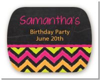 Birthday Girl Chalk Inspired - Personalized Birthday Party Rounded Corner Stickers