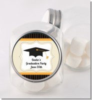 Black & Gold - Personalized Graduation Party Candy Jar