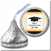 Black & Gold - Hershey Kiss Graduation Party Sticker Labels