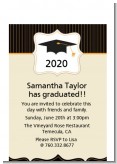 Black & Gold - Graduation Party Petite Invitations