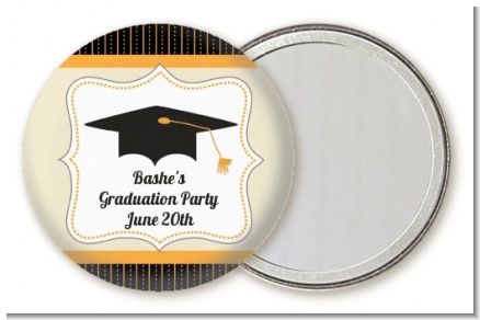 Black & Gold - Personalized Graduation Party Pocket Mirror Favors