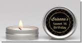 Black and Gold Glitter - Birthday Party Candle Favors