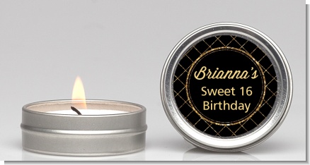 Black and Gold Glitter - Birthday Party Candle Favors