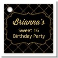 Black and Gold Glitter - Personalized Birthday Party Card Stock Favor Tags thumbnail
