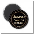 Black and Gold Glitter - Personalized Birthday Party Magnet Favors thumbnail