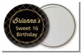 Black and Gold Glitter - Personalized Birthday Party Pocket Mirror Favors thumbnail