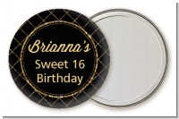 Black and Gold Glitter - Personalized Birthday Party Pocket Mirror Favors